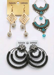 Stylish Oxidised & Golden Earrings Combo