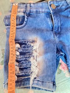 Distressed Denim Shorts