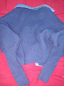 Denim Trim Cardigan