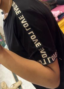 Black T-Shirt with Logo Detail
