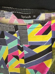 Vibrant Geometric Print Midi Dress