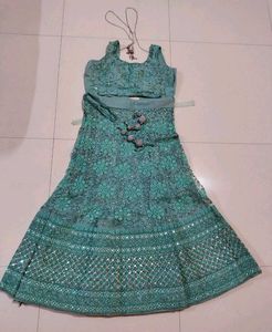 Stunning Teal Embellished Lehenga Choli