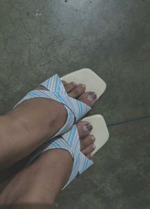 Stylish Striped Wedge Heels
