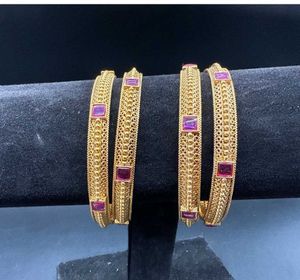 1 gram Elegant Gold Bangles with Red Stones