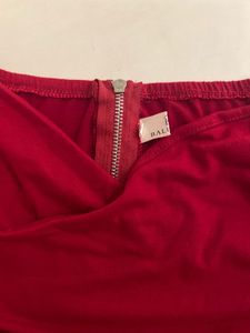 Red Off-Shoulder Ruched Asymmetrical Dress