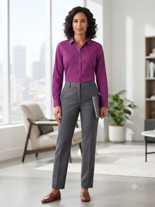 Purple Polka Dot Button-Up Shirt