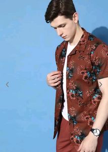 Moda Rapido Men Maroon Floral Resort Wear Shirt