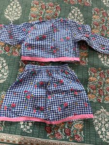 Cute Gingham Skirt Set