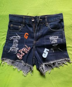Y2k Funky Distressed Denim Jeans Shorts with Patch