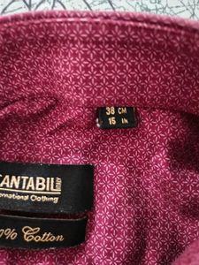 Burgundy Patterned Dress Shirt