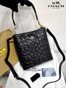 COACH*  *BUCKET EMBOSSED MONOGRAM SHOULDER BAG*