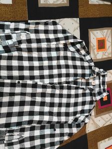 Women's Black &amp; White Checked Shirt