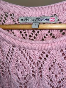 Chic Pink Crochet Knit Top