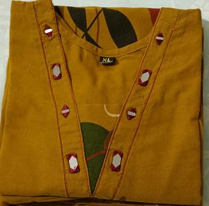 Women's Ethnic Mustard Kurta and Pants Set