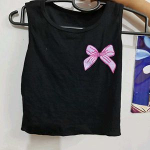 Cute Black Bow Tank Top