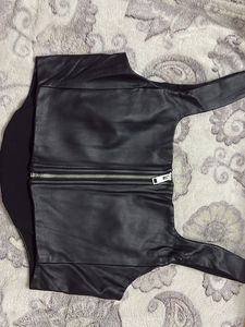 Black Faux Leather Corset Top