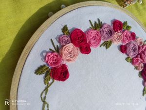 Floral Hand Embroidered Hoop🪡