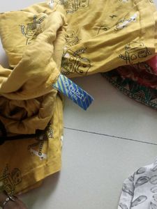 Yellow Robot Print Shorts