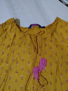 Beautiful Yellow Printed Kurta