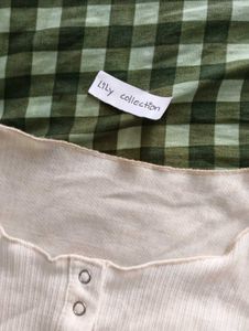 Cream Ribbed Button-Up Long Sleeve Top