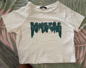 BONKERS CORNER white crop top