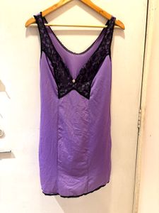 Purple Lace Trim Slip Dress