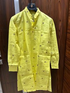 Free Pajama Lemon Drop Embroidered Kurta