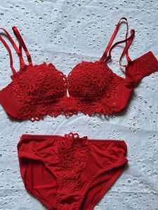 Red Lace Bra &amp; Panty Set
