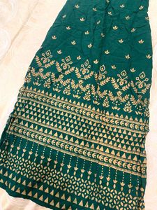 Unique Boho Printed Green Tie-Up Kurti