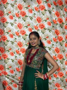 Beautiful Emerald Green Anarkali Gown