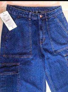 Stylish Blue Denim Cargo Pants