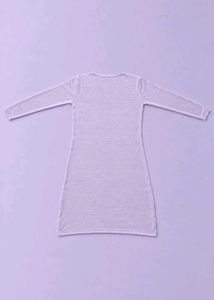 LIGHT GREY LAVENDER V-NECK LONG SLEEVE BODYCON