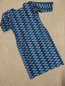 Blue Ikat Kurta Set with Tassels