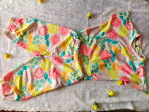 Girls Floral Co-Ord Set | Top &amp; Pants | Size -4-6y
