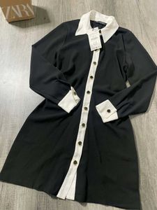 Zara Black &amp; White Shirt Dress