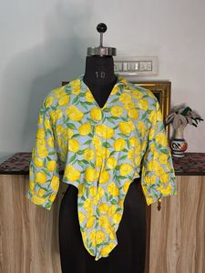 Lemon Print Crop Top