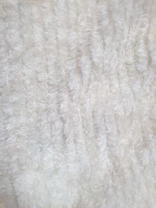 Textured White Mini Skirt with Gold Trim