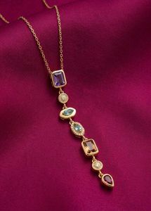 Elegant Multi-Gemstone Gold Necklace