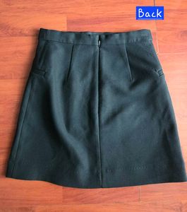 H&amp;M Black Mini Skirt with Gold Buttons