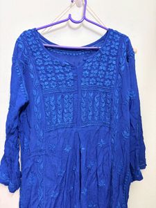 Navy Blue 3 D premium  chikankari kurti