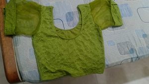 Beautiful Green Printed Silk Saree