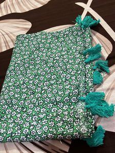 Green Floral stall with Tassels