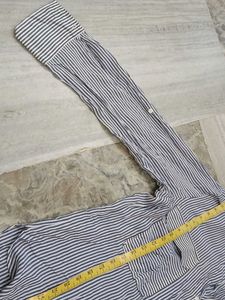Striped Button-Down Shirt with Pockets
