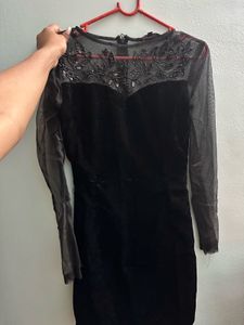 Elegant Black Velvet Cocktail Dress