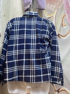 Zara Blue Plaid Button-Up Shirt