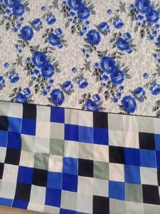 White Blue Flower Double Badsheet