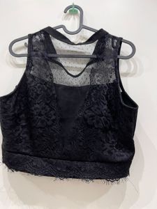 Chic Black Lace Crop Top - Nuon by Westside