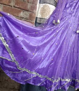 Purple Sequined anarkali kurti