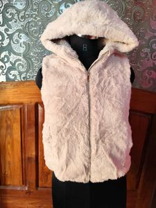 Fuzzy Hooded Fleece Vest
