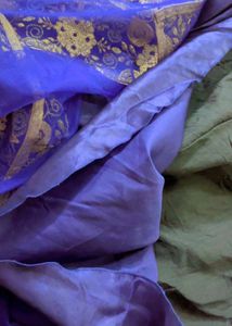 Blue &amp; Gold Embroidered Lehenga Choli